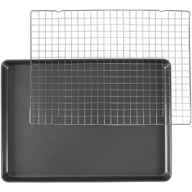 Premium Bakeware Set Non-Stick Mega Cookie Sheet 21x15 Cooling Rack for Cooking Baking Rectangular Shape, Packaging May Vary Premium Bakeware Set Non-Stick Mega Cookie Sheet 21x15 Cooling Rack for Cooking Baking Rectangular Shape, Packaging May Vary